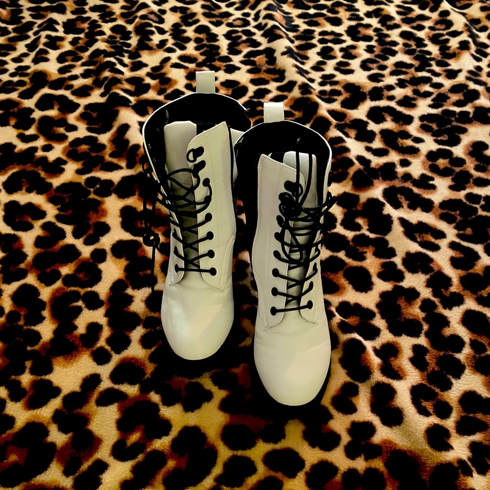 White Combat Boots